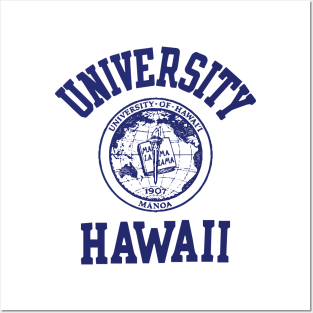 80's Vintage university Hawaii apparel Posters and Art